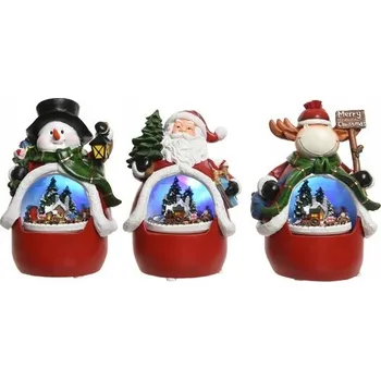 Vánoční dekorace Vánoční figurka LED pohyblivá - Mikuláš sněhulák