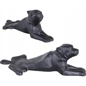 Obraz LITINOVÁ FIGURKA PSA ČERNÁ zarážka do dveří dekorace 18 cm