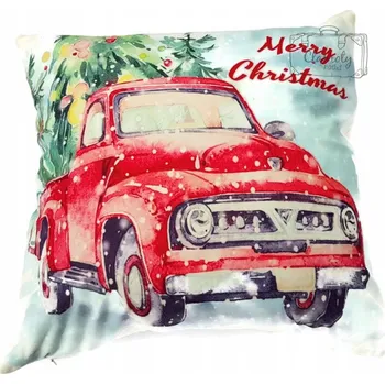 Povlak na polštářek Povlak na polštář Truck s vánočním stromkem Marry Christmas