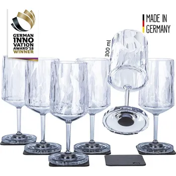 Sklenice Magnetické plastové skleničky na víno 300 ml Silwy® v sadě po 6 ks