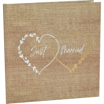 Svatební dekorace KNIHA HOSTŮ NATURAL LOVE PŘÍRODNÍ SRDCE SVATEBNÍ 24 X 24 CM SVATBA SVATEBNÍ HOSTINA