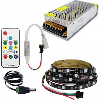 LED páska SADA LED pásků RGB MAGIC WS2811 12V DÁLKOVÝ OVLADAČ 15 m