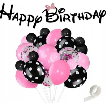 Balónek BALÓNKY sada na narozeniny MYŠKA MINI MINNIE růžová