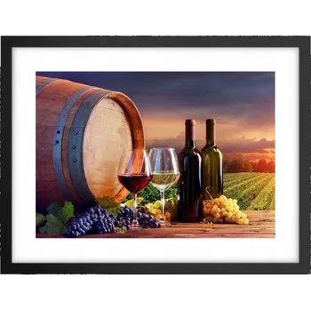 Obraz Obraz plakát v černém rámu do obýváku 40x30 vinice foto plakáty na zeď