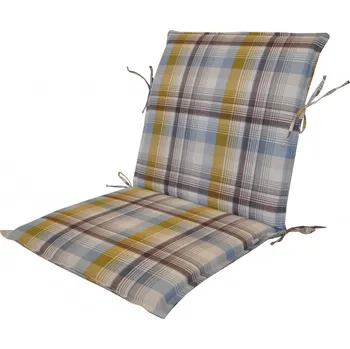 Podsedák Polštář na zahradní křeslo UNI s nízkým opěradlem - UNIKO žlutá kostka