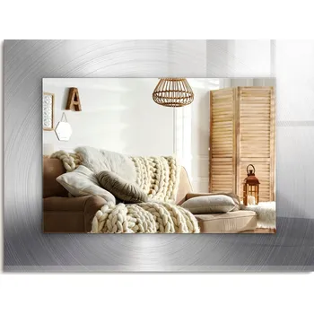 Zrcadlo Stylové obdélníkové nástěnné Zrcadlo 80x60 cm s kovovým rámem