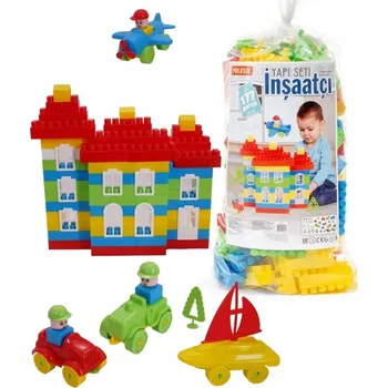 ostatní stavebnice Klocki konstrukcyjne duże mega zestaw 177 el. plastové Kostky na stavění domečku a vozidel