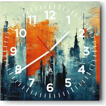 Hodiny Kuchyňské nástěnné hodiny 30x30 Abstrakce Skleněné hodiny do obýváku Moderní Tiché