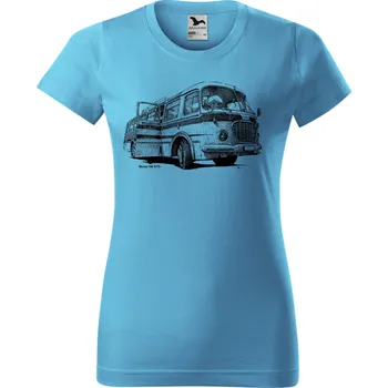 Pánská móda Tričko - Legendární autobus Barva: Tyrkysová (44), Velikost: L, Střih: Dámské