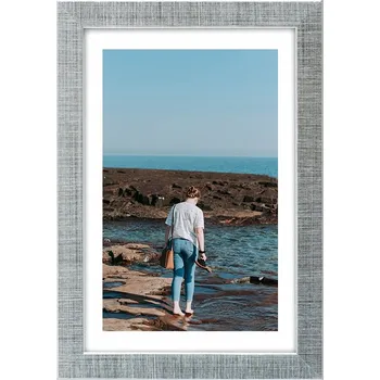 Rám na obraz DŘEVĚNÝ RÁM STŘÍBRNÝ NA FOTKU RÁMEČEK 28x35 CM