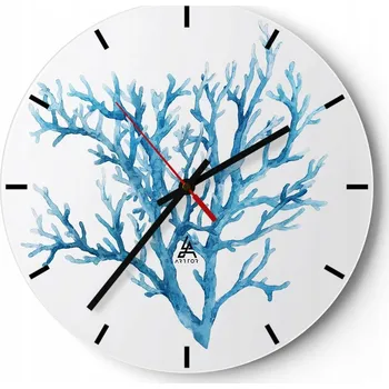 Hodiny Nástěnné hodiny do kuchyně 30x30 Korál Nástěnné skleněné hodiny do obýváku Tiché