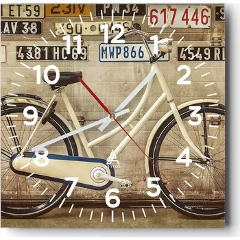 Hodiny Kuchyňské nástěnné hodiny 30x30 Mural Skleněné hodiny do obýváku Moderní Tiché