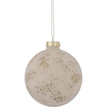 Vánoční dekorace Vánoční Koule krémová se zlatými ozdobami, vánoční dekorace na stromeček