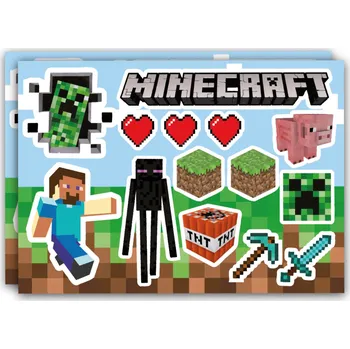 samolepka Ozdobné samolepky na dárky pro děti MINECRAFT