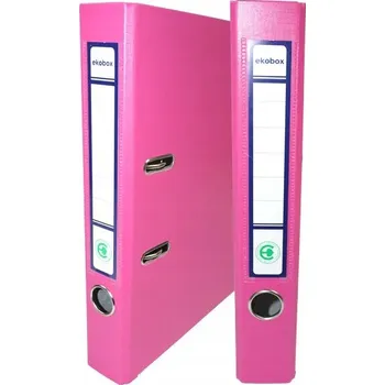 Kancelářský pořadač s 2 kroužky pákový A4 EKOBOX 50mm RŮŽOVÝ 25 Ks.