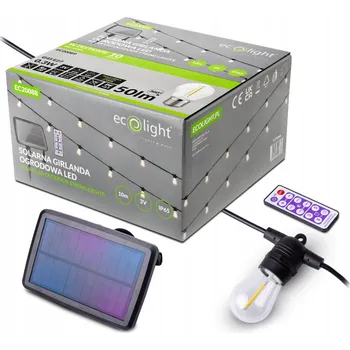 Venkovní osvětlení Světelný řetěz Ecolight 1000 cm do sítě černý