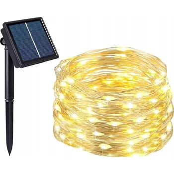 Vánoční dekorace SOLÁRNÍ SVĚTÝLKA ŘETĚZ NA DRÁTKU LED 10 M 100 DIOD