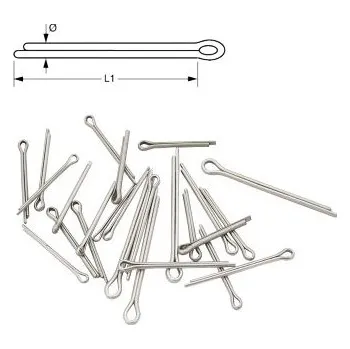 Nerezová klínková závlačka, délka 10 - 50 mm Velikost: průměr 2 mm - délka 20 mm