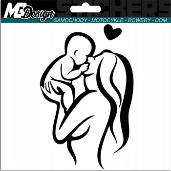 Samolepicí dekorace na vozidlo NÁLEPKA na auto MOM BABY LOVE LÁSKA 15x9,5