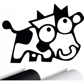 Samolepicí dekorace na vozidlo SAMOLEPKA na auto KRAVA ZVÍŘE 15x11 cm