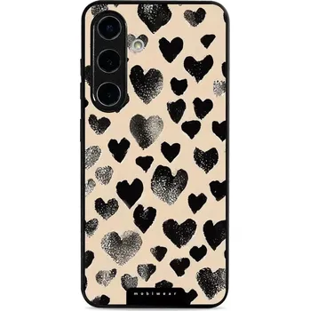 Pouzdro na mobilní telefon Lesklý kryt Mobiwear Glossy - Samsung Galaxy S25 - GA51G Černá srdíčka (Prémiové lesklé pouzdro, obal, kryt Mobiwear Glossy na mobil Samsung Galaxy S25 - GA51G Černá srdíčka, materiál Plast + TPU silikon - krytí po všech stranách, neošoupatelný potisk,)