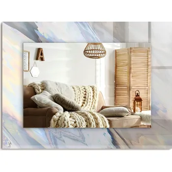 Zrcadlo Dekorativní nástěnné zrcadlo s potiskem Abstraktní barevné 80x60 cm