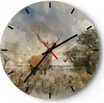 Hodiny Velké nástěnné hodiny 40x40 cm Zvířata Skleněné hodiny Kulatý Tiché