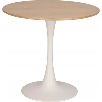 Jídelní stůl STŮL KULATÝ SIMPLET SKINNY DUB BÍLÝ 80 CM DO KUCHYNĚ JÍDELNY MODERNÍ