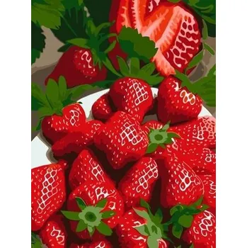 Set školních potřeb Malowanie po numerach - Słodka truskawka 30x40cm