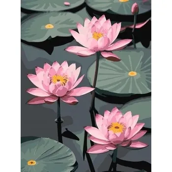 Set školních potřeb Malowanie po numerach - Kruche Lotosy 30x40cm