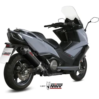 Výfuk pro motocykl MIVV Oválný tlumič výfuku Ocelová černá/karbonová koncovka Kymco AK-550 O.008.LVC