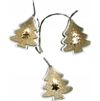 Vánoční dekorace Decorand LED Sveteľná reťaz Vianočný stromeček zlatý 3+5,7m