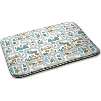 Koberec Dětský koberec Junior s gumovou protiskluzovou podložkou na hraní - Mapa města, ulice