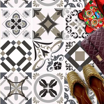 Fototapeta Samolepky na dlaždice 10x10 cm portugalský vzor šedé