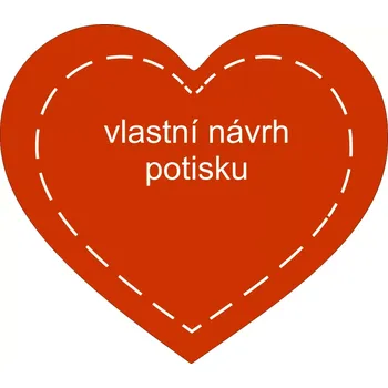 Party dekorace Srdíčko z plsti s vlastním potiskem 01 60x51mm