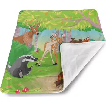 deka Sablio Dětská deka pro miminko Lesní zvířátka 2 - 80x100 cm