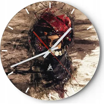 Hodiny Velké nástěnné hodiny 40x40 Abstrakce Skleněné hodiny Kulatý Tiché