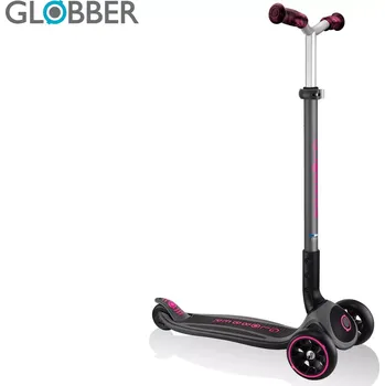 Koloběžka Dětská tříkolová koloběžka Globber Master Prime black / neon pink