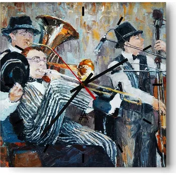 Hodiny Velké nástěnné hodiny na zeď 40x40 Hudba Skleněné hodiny Čtvercové Tiché