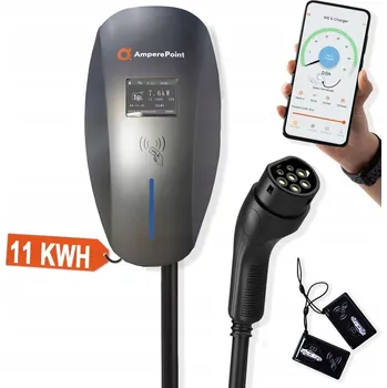 Nabíjecí stanice pro elektromobil Automobilová Wallbox Gray 11 kW pro Hybrid Plug in Ampere Point WiFi