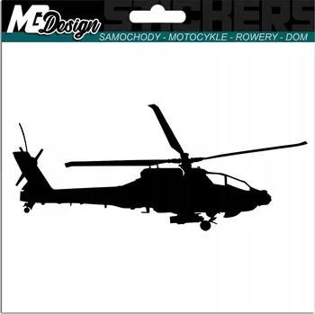 Samolepicí dekorace na vozidlo NÁLEPKA NA AUTO HELIKOPTÉRA VRTULNÍK 15x6