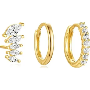 Náušnice Olivie Stříbrné náušnice 3ks GOLD 9387 Ag 925; ≤1,4 g.