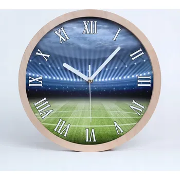 Hodiny Dřevěné nástěnné hodiny římské stadion fi 30 cm