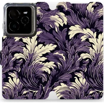 Pouzdro na mobilní telefon Flipové pouzdro Mobiwear - Realme GT 7 Pro - VA46S Fialové rostliny (Knížkové flip pouzdro, obal, kryt na mobil Realme GT 7 Pro - VA46S Fialové rostliny, materiál Umělá kůže + TPU - ochrana 360°, stojánek, silikonová vanička, magnetické zavírání)