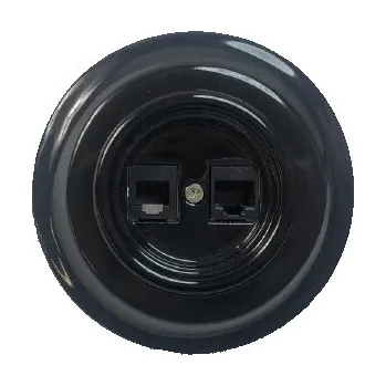 Elektrická zásuvka Internetová a telefonní zásuvka nástěnná Antica Alkri černá