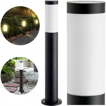 Stojací lampa ZAHRADNÍ STOJACÍ LAMPA SLOUPEK VENKOVNÍ ČERNÁ 65CM E27