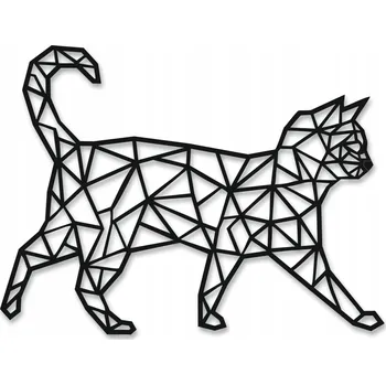 Obraz GEOMETRICKÝ obraz Kočka. Dekorativní panel. Černý.