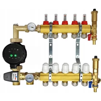 rozdělovač topení Rozdělovač pro 5 okruhů podlahového topení s čerpadlovou skupinou IBO