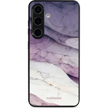 Pouzdro na mobilní telefon Lesklý kryt Mobiwear Glossy - Samsung Galaxy S25 - G028G - Bílý a fialový mramor (Prémiové lesklé pouzdro, obal, kryt Mobiwear Glossy na mobil Samsung Galaxy S25 - G028G - Bílý a fialový mramor, materiál Plast + TPU silikon - krytí po všech stranách,)