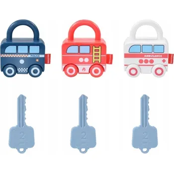 Dřevěná hračka MONTESSORI LOGICKÁ HRA EDUKAČNÍ KLÍČE A ZÁMKY